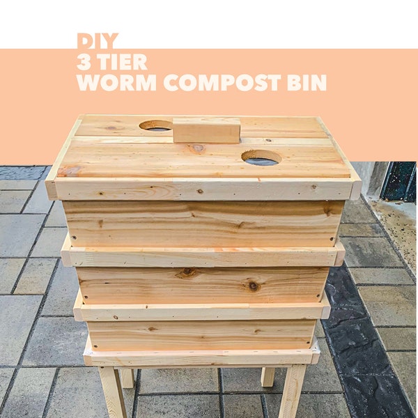 DIY 3 Tier Wurmkompostier Bin Digital Plan