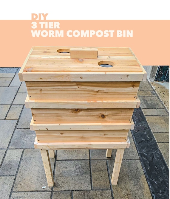 DIY 3 Tier Worm Composting Bin Digital Plan 