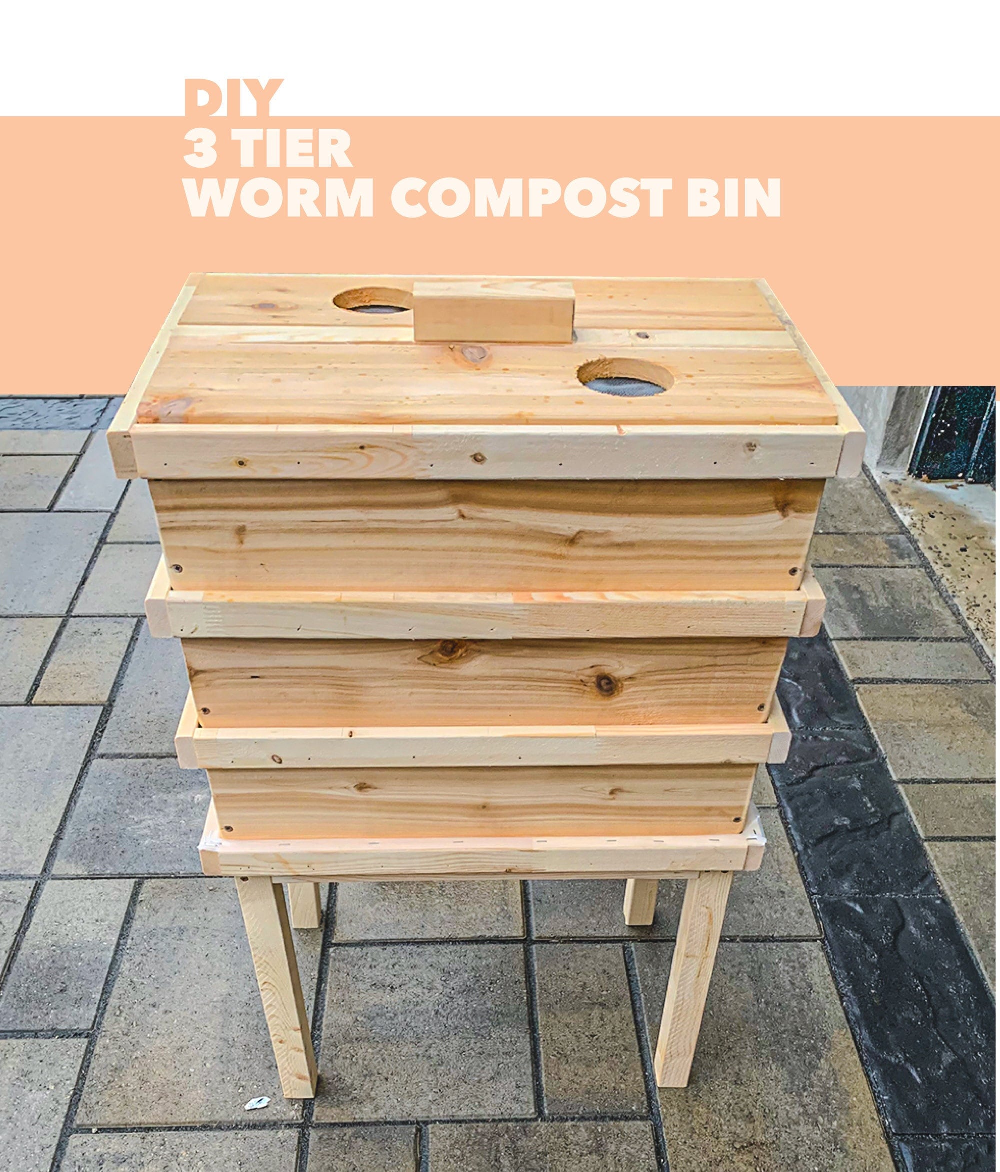 DIY 3 Tier Worm Composting Bin Plan Etsy UK