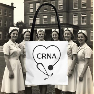 Nurse, CRNA Certified RN Anesthetist Tote Bag, Nurses Tote, Medical Staff Gift Recognition Idea, Medical Tote, Graduation Gift, Student Gift