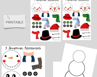 Build a Snowman Worksheet, Dress up Game, Winter Activity, Educational ...