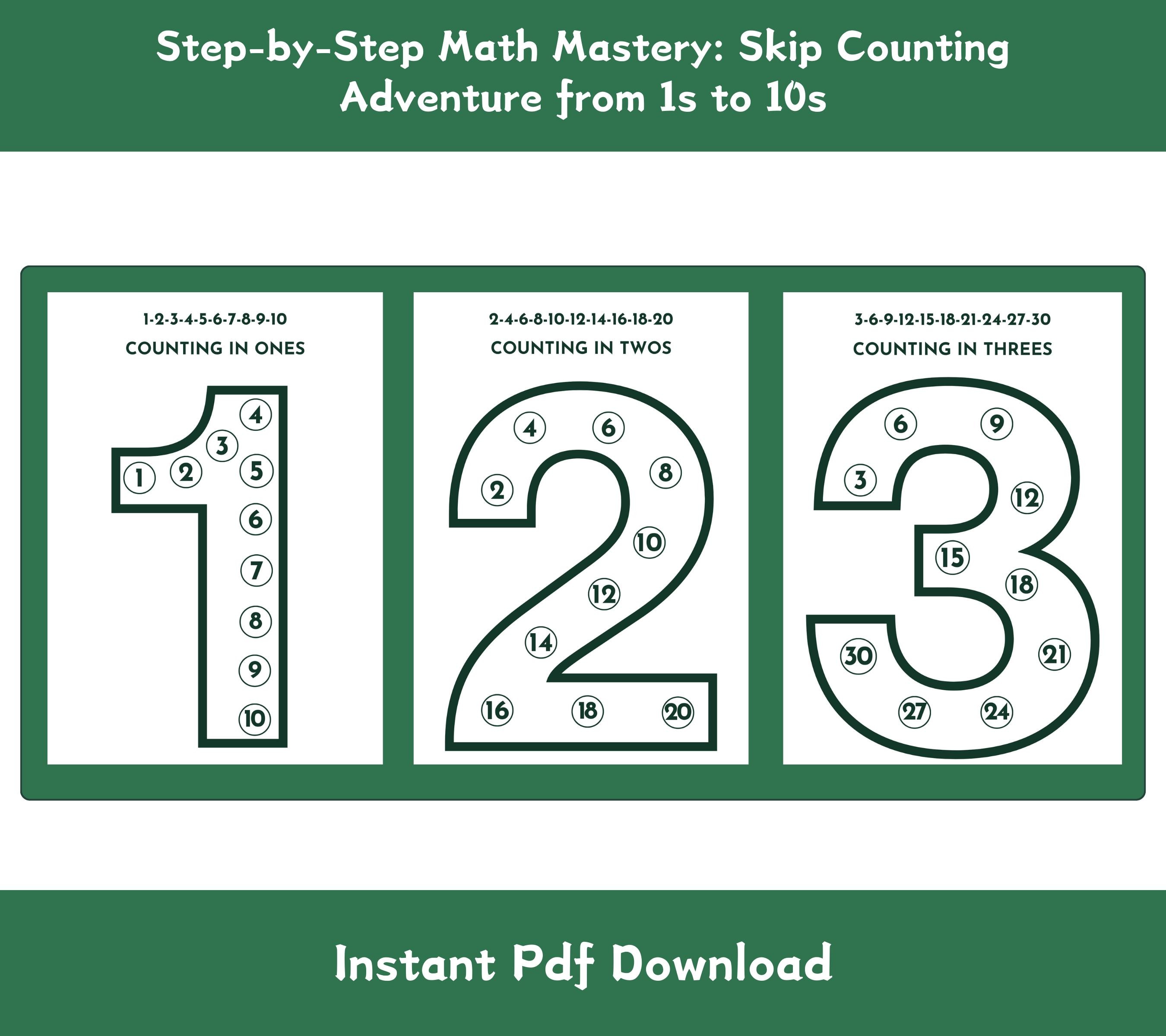 Printable Skip Counting Worksheets – Fun Math Practice for Kids (1s to ...