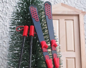 Wichteltür Zubehör Ski | Winter | Wichtel | Puppen | Geschenk | Gutschein | Deko | Miniatur | 3D Druck