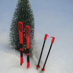 Wichteltür Zubehör Ski Winter Wichtel Puppen Geschenk Gutschein Deko Miniatur 3D Druck Bild 6