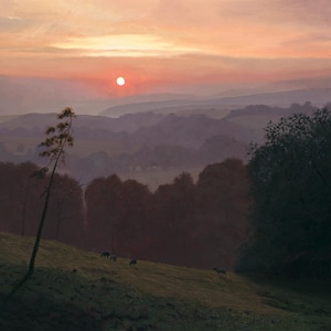 When The Sun Rose Quietly Limited Edition Small Print | Realism Landscape Art | Wall Art | Nature | Fine Art | Giclée Print | Sunrise |