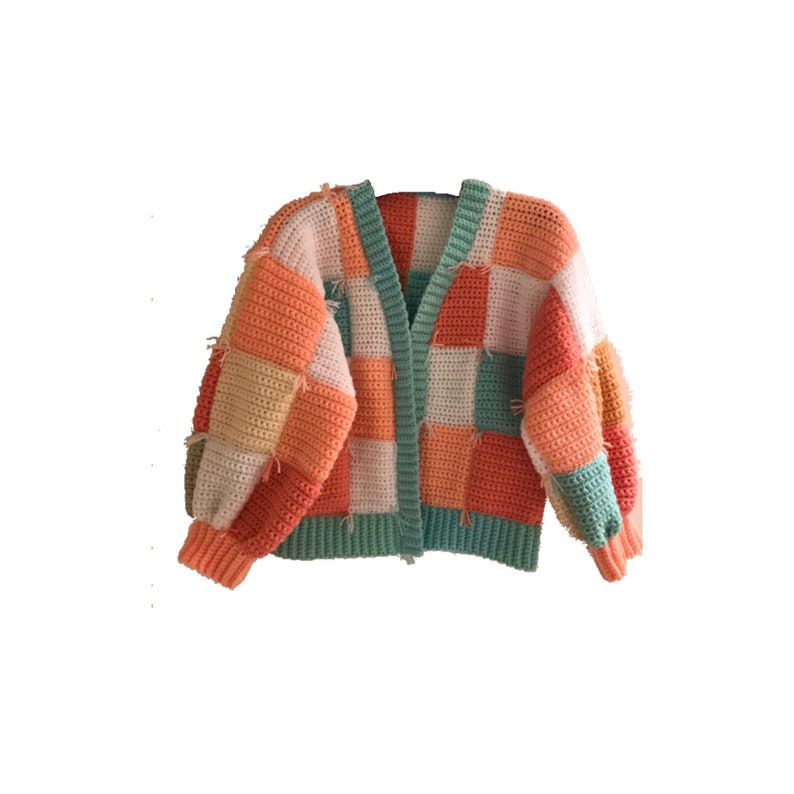 Patchwork Crochet Harry Styles Cardigan Granny Square Coat Etsy