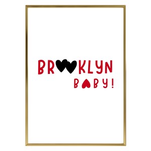 Impresión artística de Brooklyn, decoración de pared de Brooklyn, Nueva York, impresiones de póster de Brooklyn, Nueva York, impresión minimalista de Brooklyn, descarga digital de Nueva York