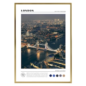 London Printable Poster, London Wall Art, London Wall Decor, London Photo, Tower Bridge, Elizabeth Tower, England, UK United Kingdom