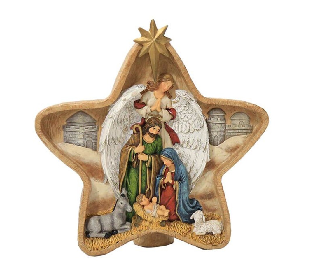Jesus Born Nativity Easter Scene Decor Wooden Nativity Set Easter