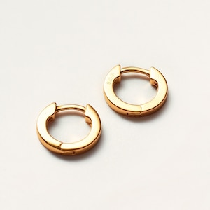 8mm 'Easy' Huggies - 925 Sterling Silver 18k Gold Plated - Mini Gold Stacker Hoops - Stacking Huggies - 18k Gold Hoops - Hoops for Seconds