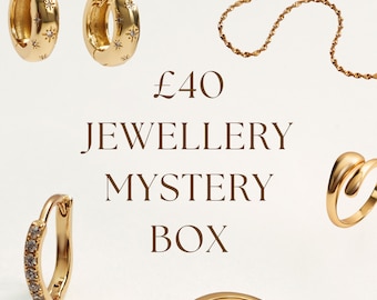 Caja sorpresa de oro de 18k - Caja misteriosa - Joyería minimalista delicada - Regalos para ella - Accesorios elegantes del Reino Unido - Sin deslustre - Hipoalergénico