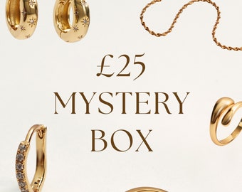 18k Gold Surprise Box - Mystery Box - Dainty Minimal Jewellery - Gifts for Her - UK Elegant Accessories - Tarnish Free - Hypoallergenic