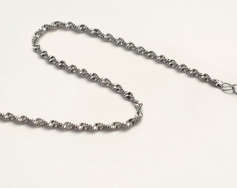 Collier chaîne corde torsadée en argent - Collier superposé minimaliste délicat - Cadeau pour elle - Sans ternissement