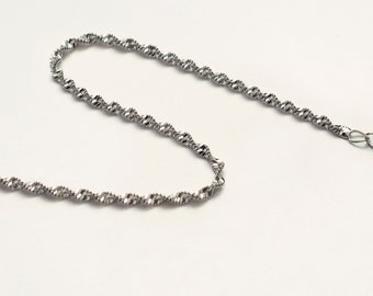 Silver Twisted Rope Chain Necklace - Minimalist Dainty Layering Necklace -  Gift for Her - Tarnish Free