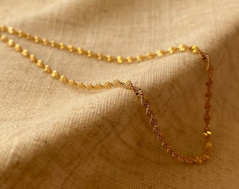 Twisted Gold Rope Chain - 18k Gold Plated Necklace - Dainty Layering Necklace -  Gift for Her - Delicate Gold Necklace Womens - Tarnish Free