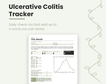 Ulcerative Colitis Tracker Spreadsheet, IBD Symptom and Flare Log, Google Sheets, Excel