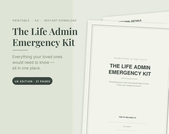 Kit de emergencia para administración de patrimonio en el Reino Unido / Planificador de legado en PDF (descarga instantánea)