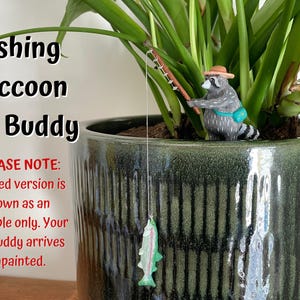 Fishing Raccoon Pot Buddy