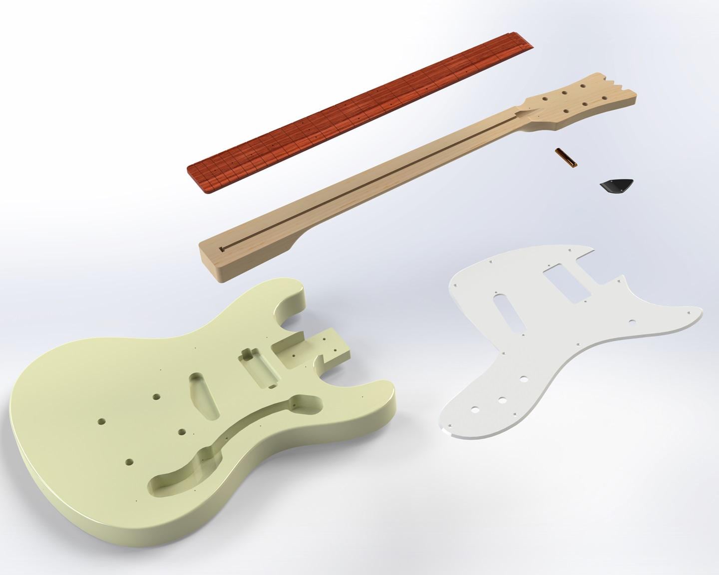 Mosrite Ventures II 1965 (johnny Ramone) 3D Model CAD Files - Etsy