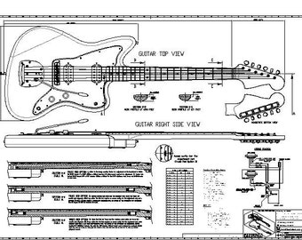 Fender Jazzmaster HH elektrische gitaar 02. PDF-plannen blauwdruk