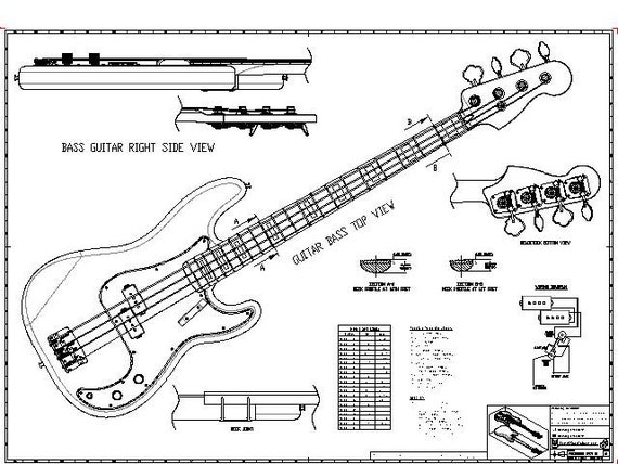 フェンダー プレシジョンベース エレクトリックベース 01。PDF プラン 