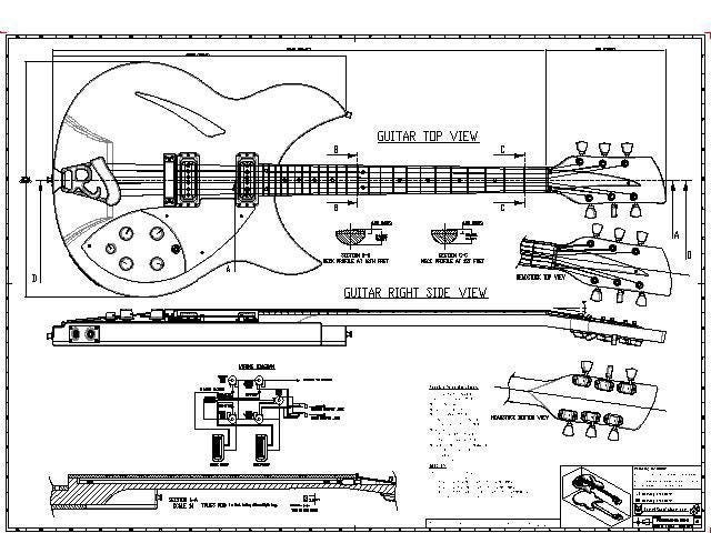 Rickenbacker 330/6 - PDF Plans Blueprint - Electric Guitar 01