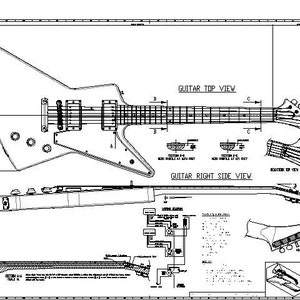 Gibson Explorer Electric Guitar 01. PDF Plans Blueprint