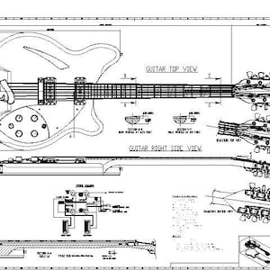 Rickenbacker 360/12 - PDF Plans Blueprint - Electric Guitar 01