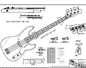 Fender Precision Bass &#39;53 Electric Bass 03. PDF Plans Blueprint