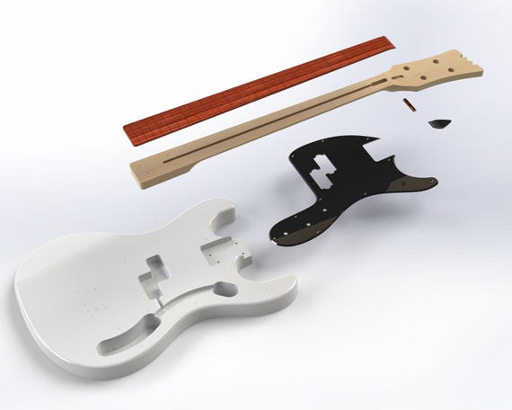 2000s Mosrite Mark II RAMONES - Hardtail - P-bass Pickup Bass 3D