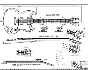 SG Standard '61 (Short Tenon) Electric Guitar PDF Plans Blueprint
