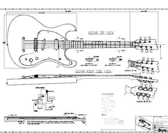 Mosrite Ventures II 1965 (Johnny Ramone) Guitarra eléctrica 02. Planos de planos en PDF