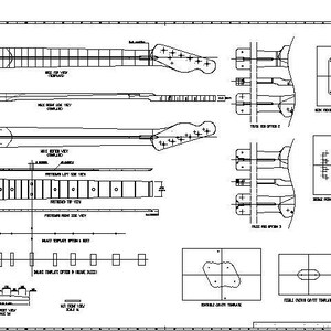 Telecaster 72 Custom Electric Guitar PDF Plans Blueprint 04 - Etsy