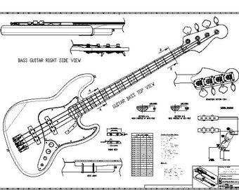 Fender Jazz Bass Electric Bass 01. PDF Plans Blueprint