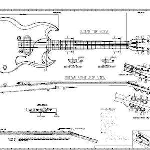 SG Junior Electric Guitar 06. PDF Plans Blueprint