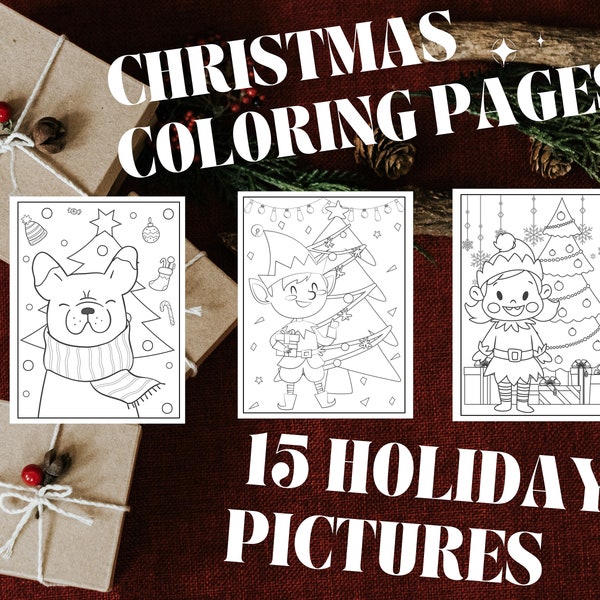 Christmas Holiday Coloring Pages or Sheets, 15 Holiday Pictures