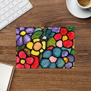 Fiori di vetro colorato 1 biglietto di auguri