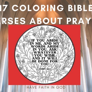 Bible Memory Verses Coloring Pages or Sheets, 17 Bible Verses