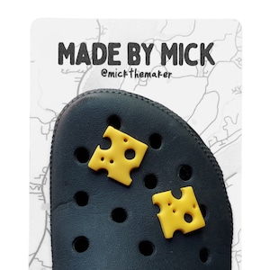 Cheese slice magnets and shoe charms