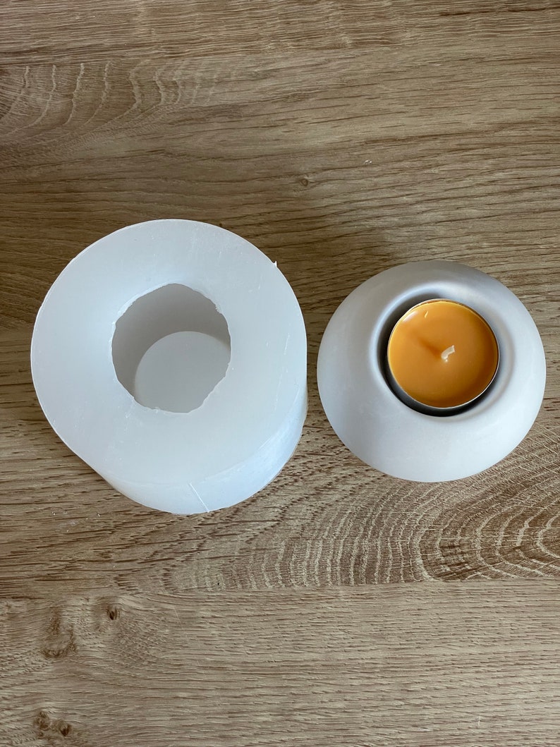 BOOWAN NICOLE Silikonform Für Kerzengläser – Zylinder-Form Mit Deckel, DIY Betonform