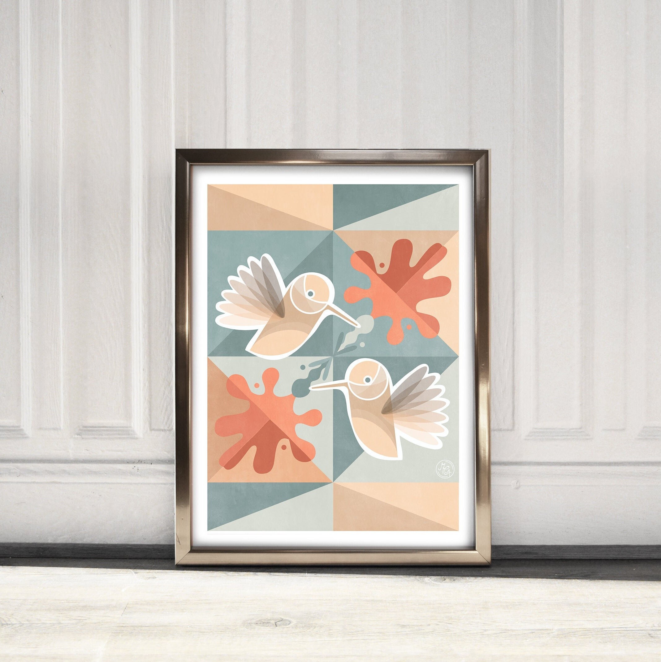 Affiche Illustration Colibris