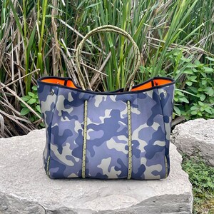 Neoprene Tote Camouflage Camo Bag Pool Vacation Travel Teacher Present ...