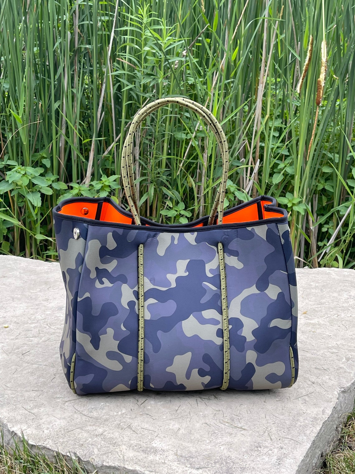 Neoprene Tote Camouflage Camo Bag Pool Vacation Travel Teacher - Etsy