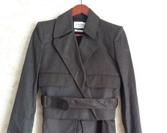 Vintage 2000ss Yves Saint Laurent Tom Ford woman braun suit jacket and skirt braun