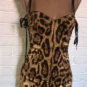 Leopard Print Corset Bodysuit in Multicoloured - Dolce Gabbana
