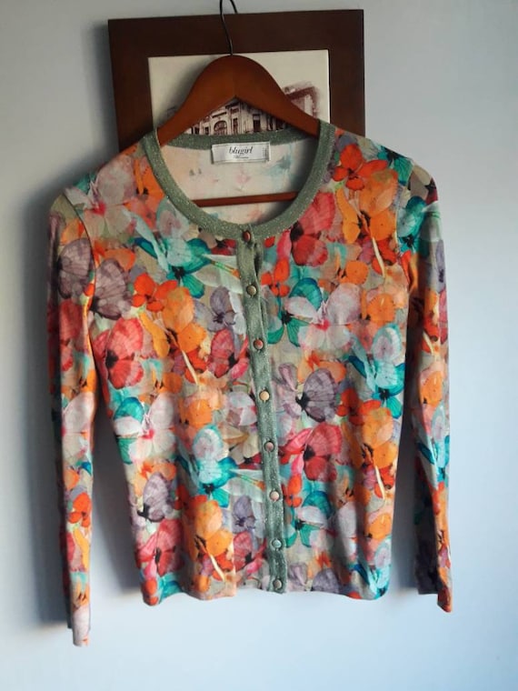 Vintage Blumarine Blugirl cardigan floral multico… - image 1