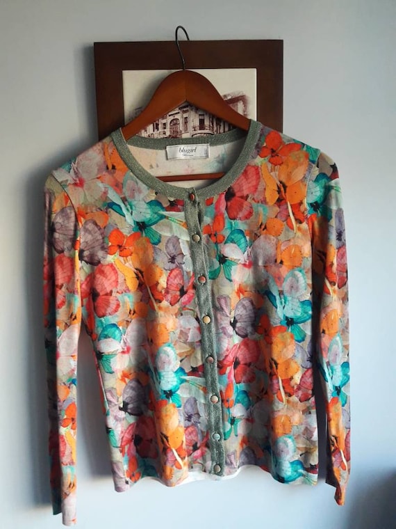 Vintage Blumarine Blugirl cardigan floral multico… - image 2