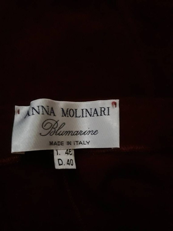 Blumarine 90ss pendant burgundy dress wool/Anna M… - image 6
