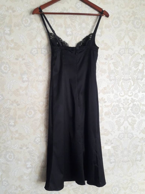 Dolce Gabbana bustie slip dress midi black silk l… - image 4