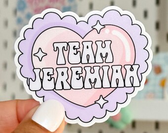 Team Jeremiah Sticker - Pastel Heart Vinyl Sticker